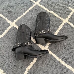 Girls Pocono Western Black Cowboy Boots